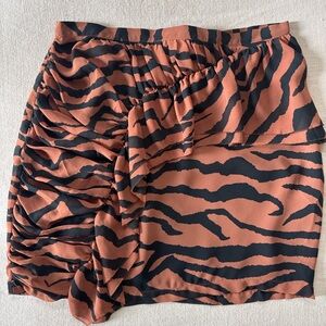 ALLSAINTS Tiger-Stripe Ruched Mini Skirt –